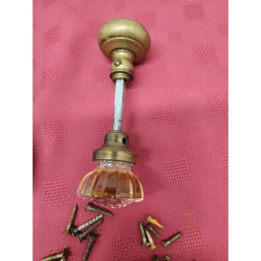 Vintage Brass Door Hardware Assorted Miscellaneous Pieces Perfect For Rehabber